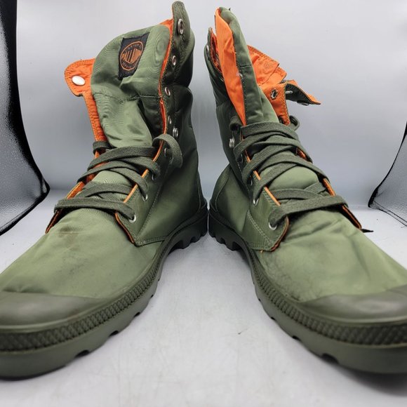 Palladium X Alpha Industries Baggy Zip Ma-1 Mens 13 Sage Green Orange Boots - Picture 3 of 13